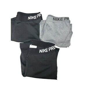 Nike Pro Dri-FIT Compression Shorts Lot of 3 S & M Black Gray Training Running